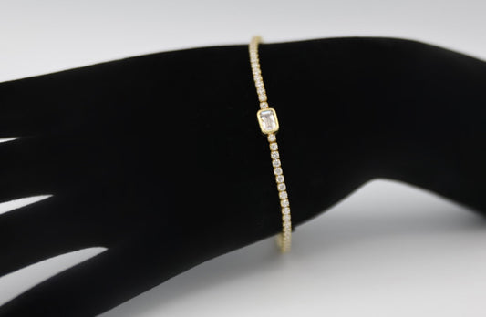 Gold Stone Tennis Bracelet