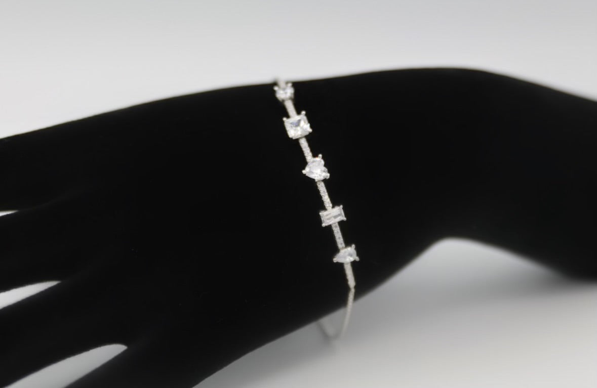 'Princess' Silver Tennis Bracelet