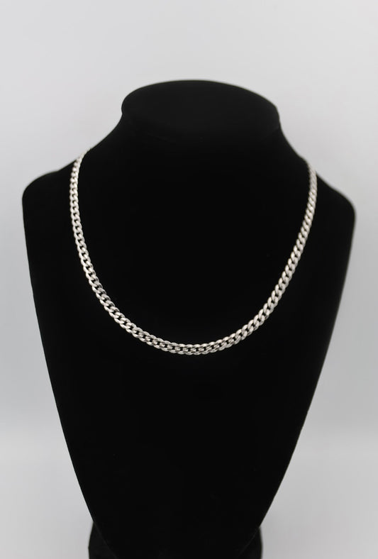 Silver Flat Cuban Chain