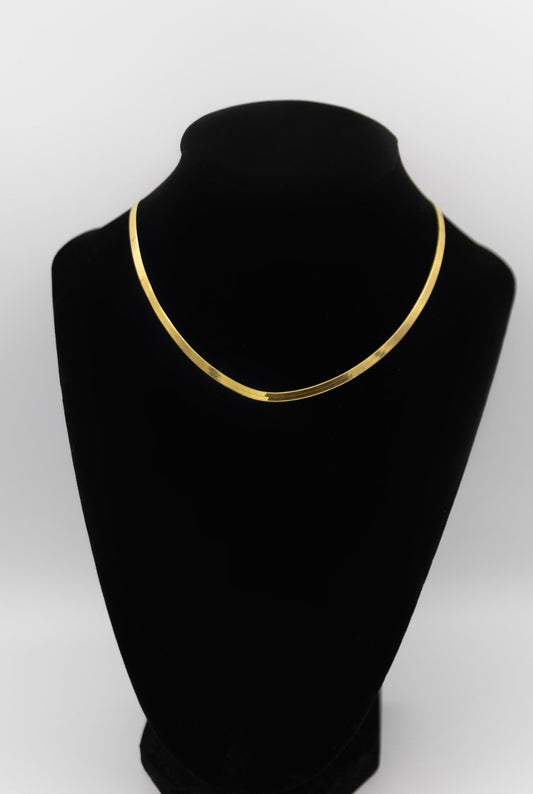 Gold Herringbone Necklace