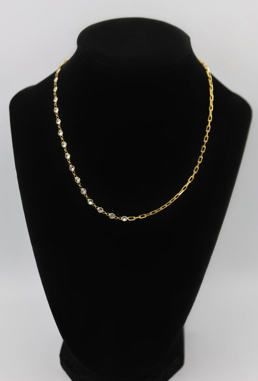 'Half and Half' Gold Necklace