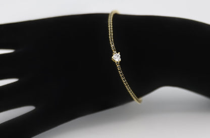 Black Heart Gold Tennis Bracelet