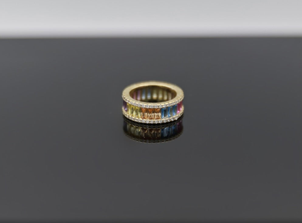 Gold Rainbow Eternity Band