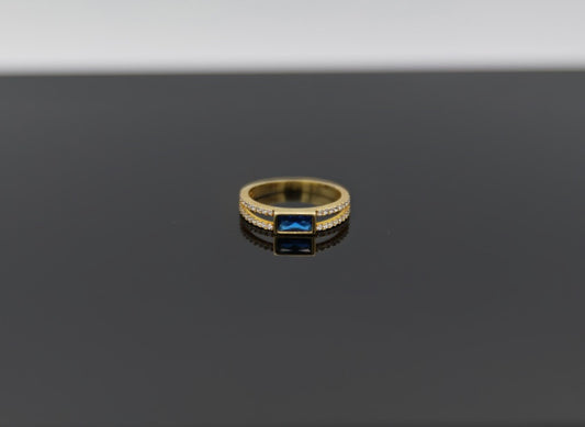 Navy Blue Stone Gold Ring