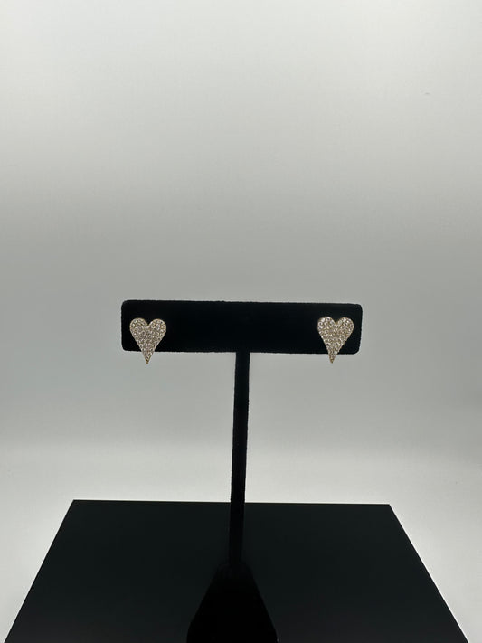 Gold Pavè Heart Earring