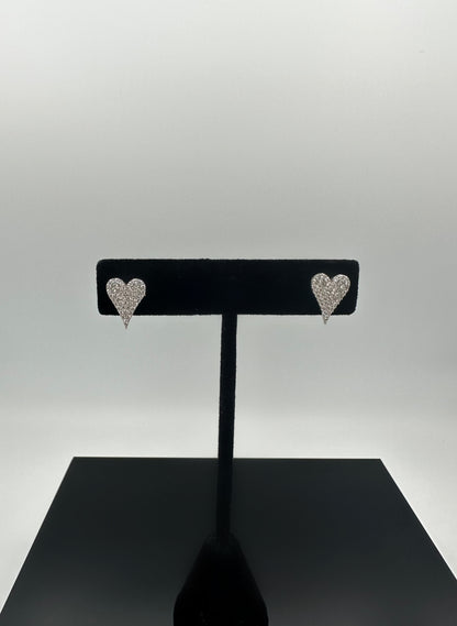 Silver Pavè Heart Earring