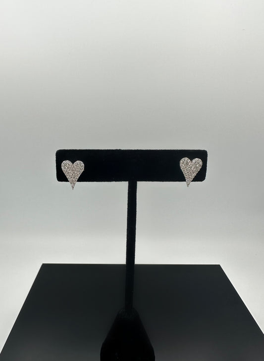 Silver Pavè Heart Earring