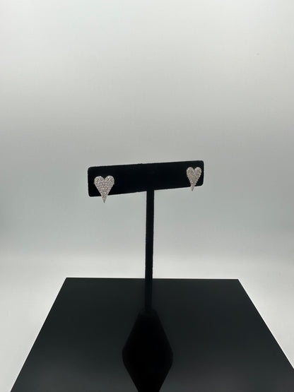 Silver Pavè Heart Earring