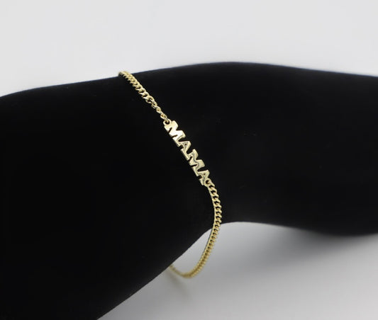 Gold 'Mama' Chain Bracelet