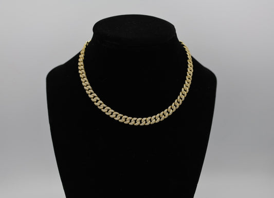 Gold Adjustable/Reversible Pave Chain Necklace